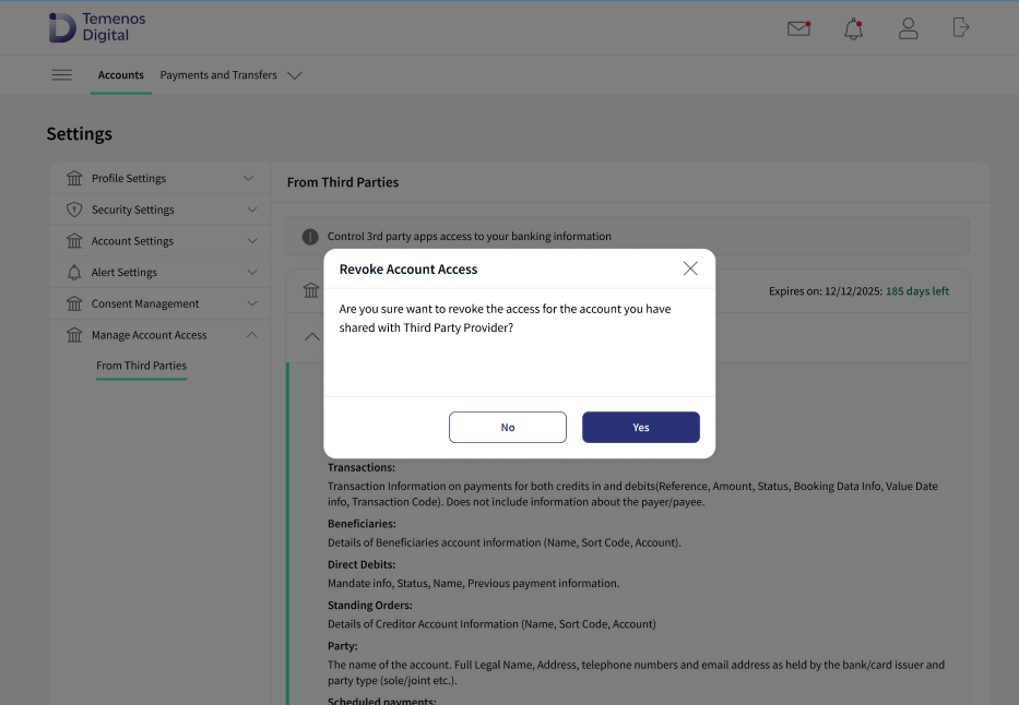 Revoke Account Access Confirmation